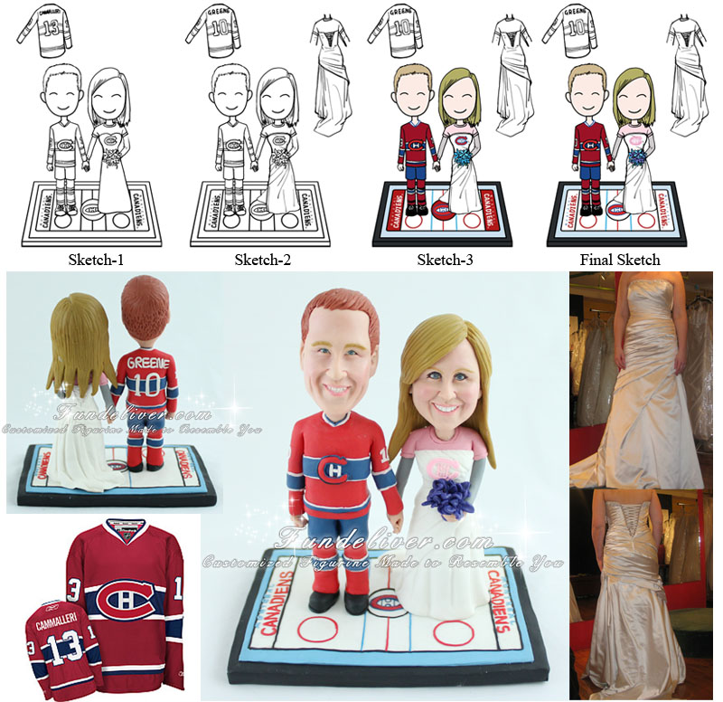 NHL Montreal Canadiens Hockey Wedding Cake Toppers 